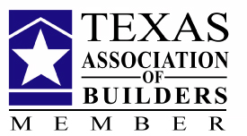 The logo of the Texas Association of Builders featuring a blue star with the organization's name and the word "Member" underneath.