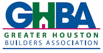 Logo of the Greater Houston Builders Association, featuring blue and green text with the acronym 'GHBA' above the full name.